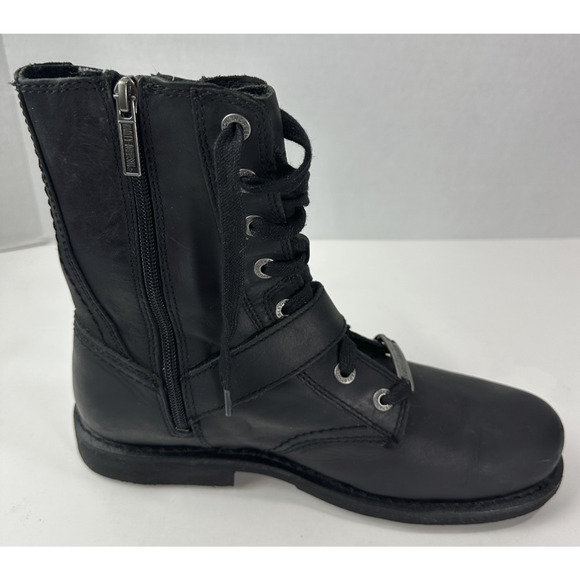 Harley Davidson Ranger 8” Black Leather Zip Lace Buckle Motorcycle Boot Mens 9 M - Picture 3 of 16